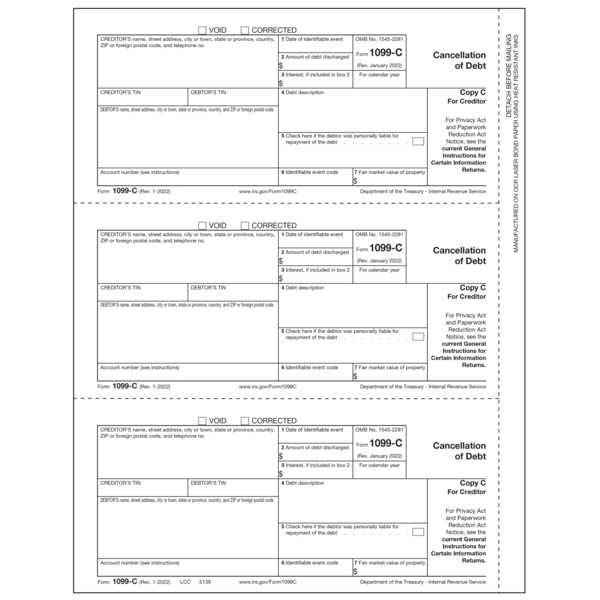 1099 C Forms Tax Forms 4 Us 1099 C Forms Tax Forms 4 Us
